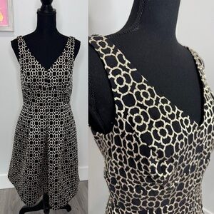 Lauren Ralph Lauren V-Neck Textured Formal Skater Dress (sz 10)